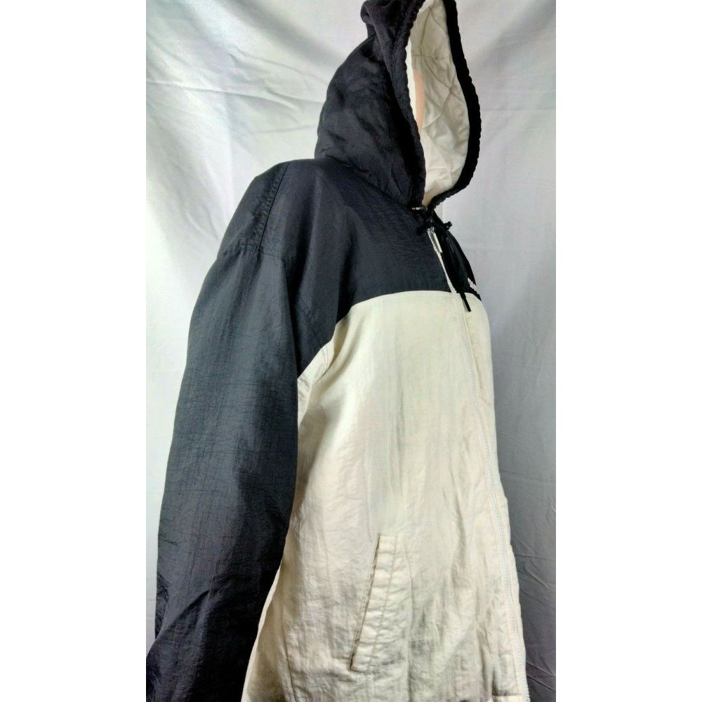 Vintage Starter Brand Men's White Black Puffy Jacket Coat Full Zip Sz Large - Picture 4 of 8